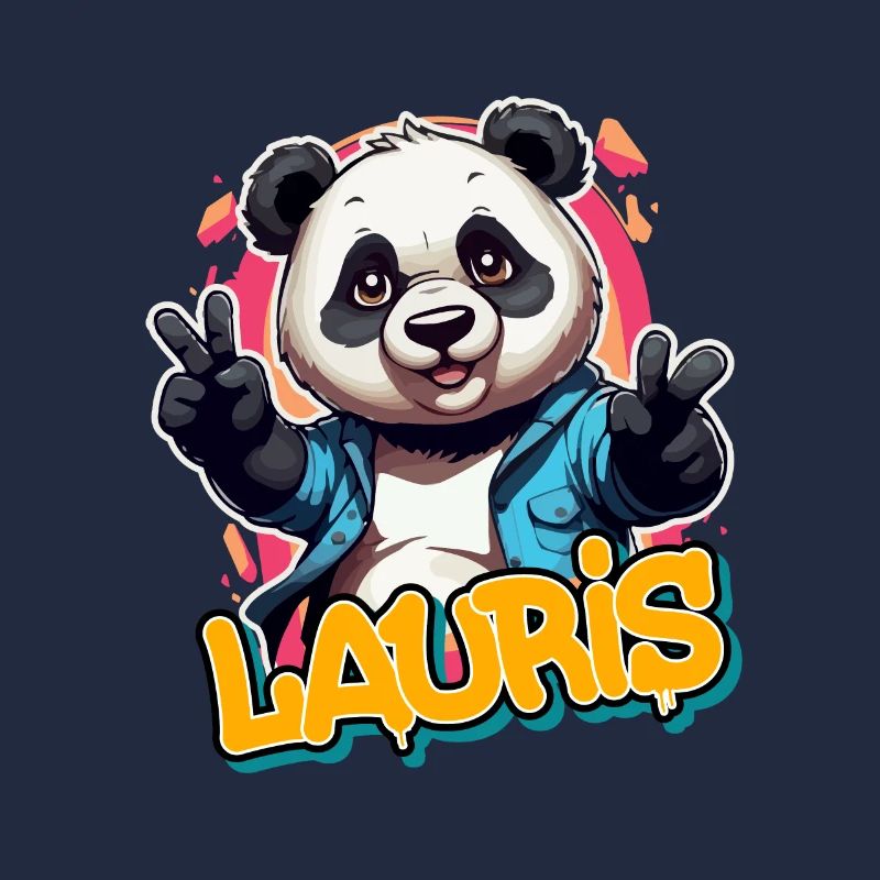 LAURIS - Beau prénom de garçon avec un panda cool