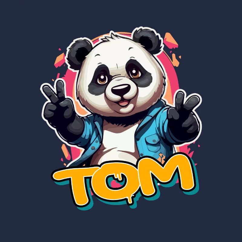 TOM - Beau nom de garçon avec Panda cool