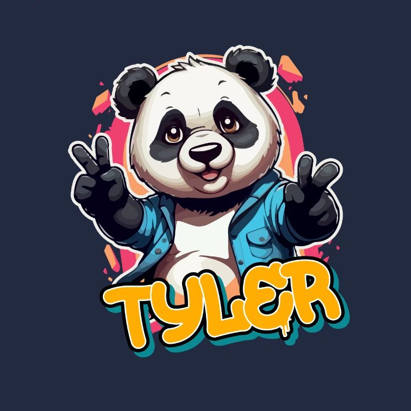 TYLER - Handsome Boy Name with Cool Panda