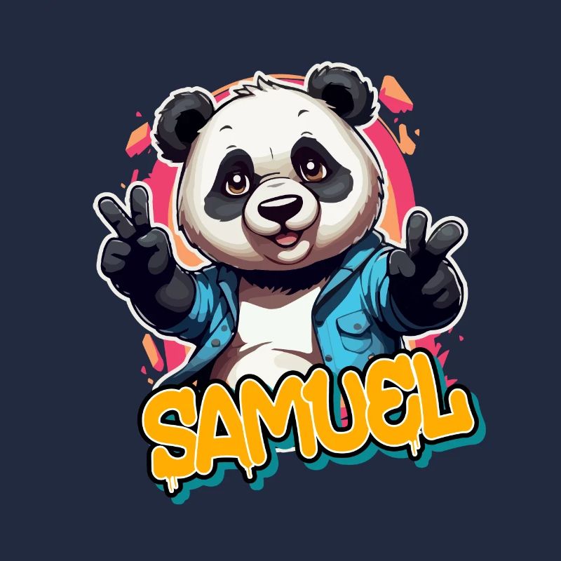 SAMUEL - Handsome boy name with cool panda