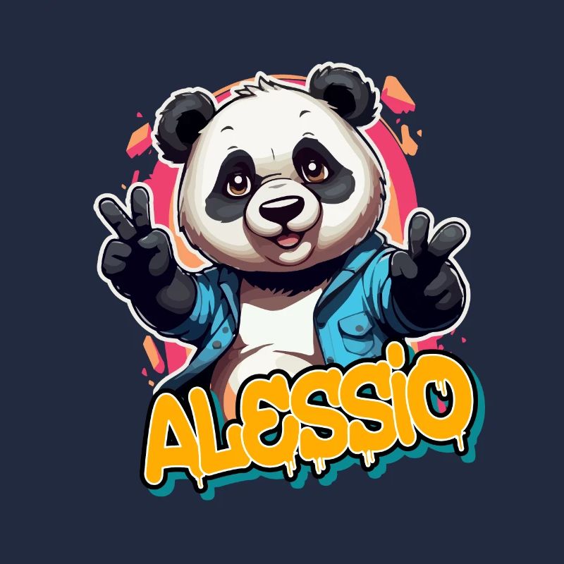 ALESSIO - Beau nom de garçon avec Cool Panda