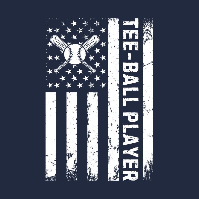 Tee-ball player US Flag Tee-ball