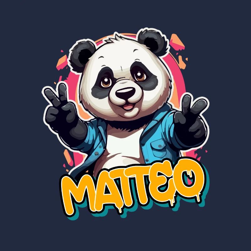 MATTEO - Beau nom de garçon avec Panda cool