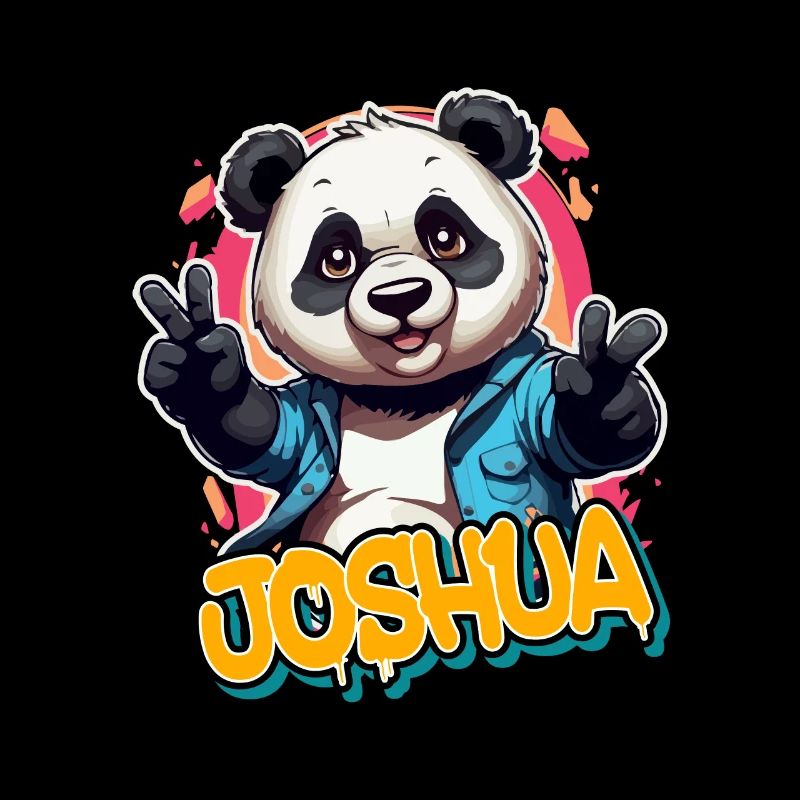 JOSHUA - Handsome boy name with cool panda