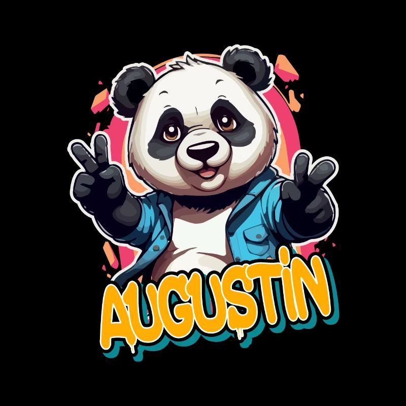 AUGUSTIN - Beau prénom de garçon avec panda cool