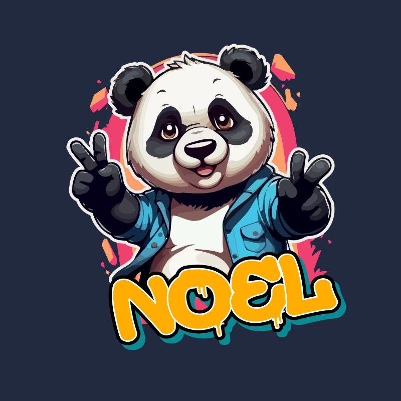 NOEL - Beau nom de garçon avec Cool Panda