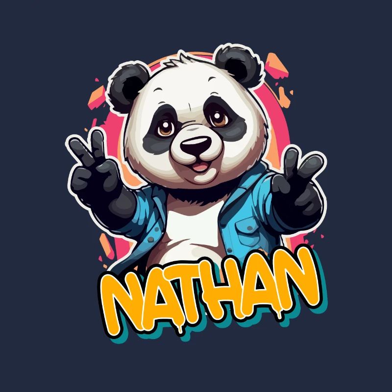 NATHAN - Handsome Boy Name with Cool Panda