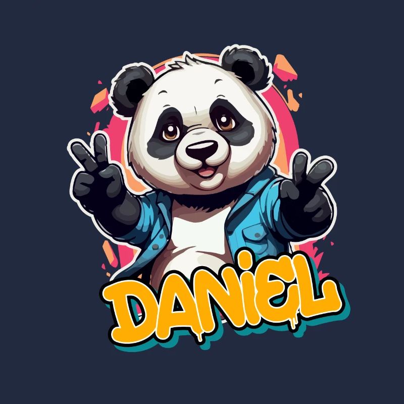 DANIEL - Handsome Boy Name with Cool Panda