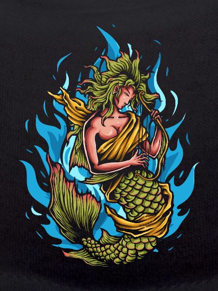 Mermaid playing harp