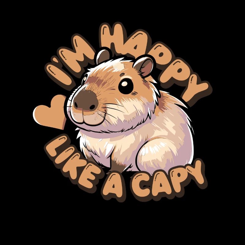 Je suis heureux comme un capy - chemise capybara drôle