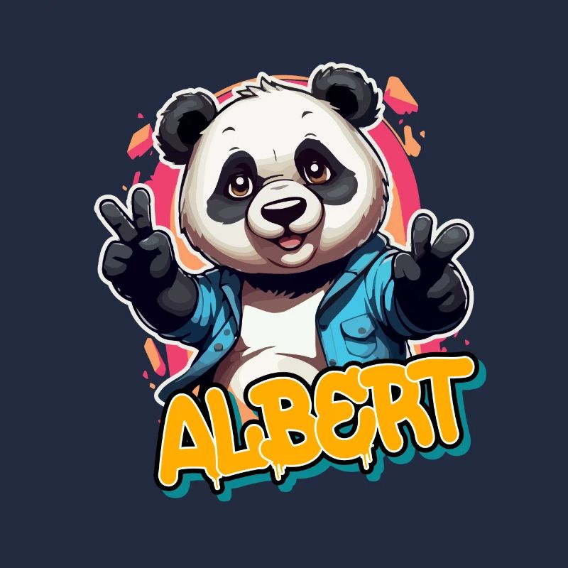 ALBERT - Handsome boy name with cool panda
