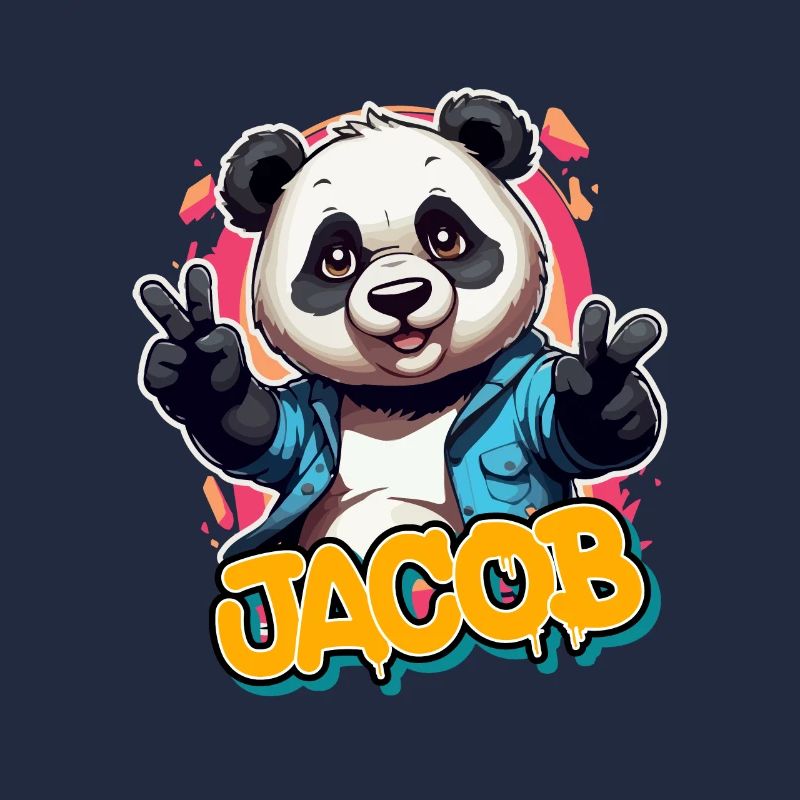 JACOB - Handsome boy name with cool panda