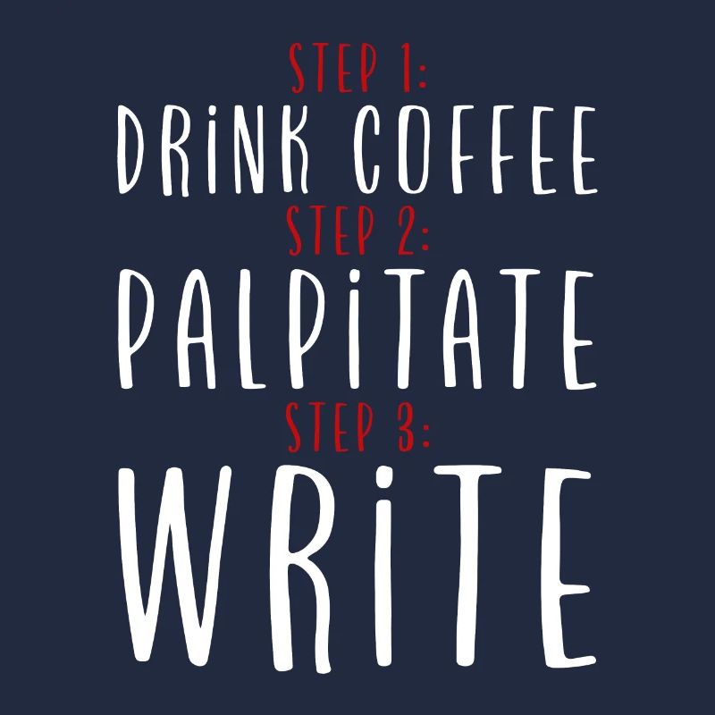 Step 1 Drink Coffee Step 2 Palpitate Step 3 Write2