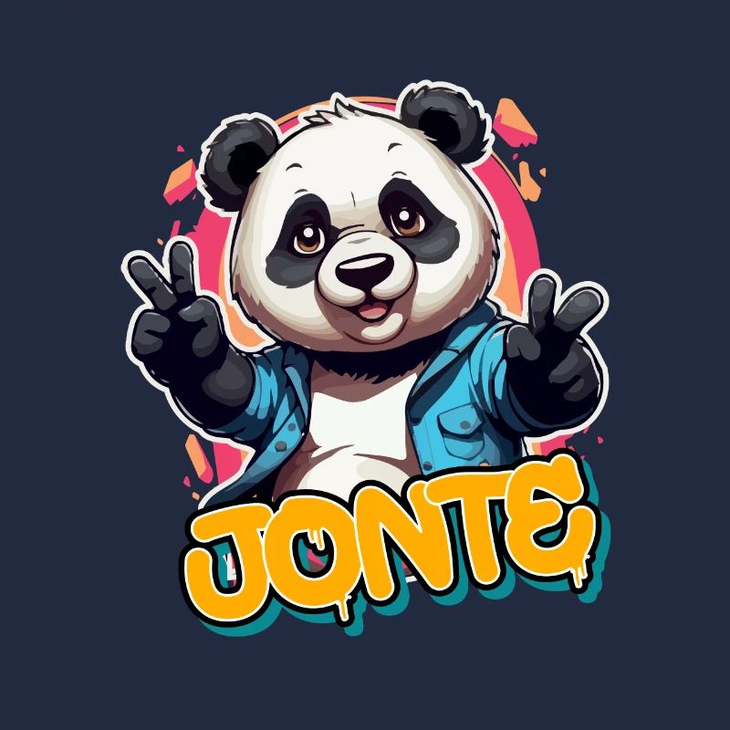 JONTE - Beau nom de garçon avec Cool Panda