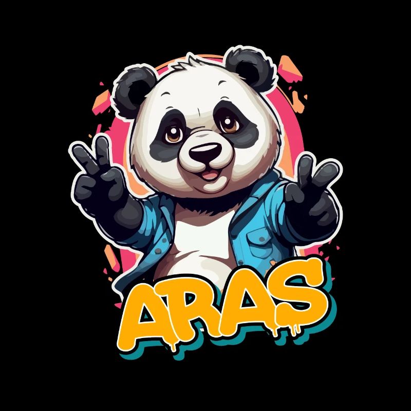 ARAS - Handsome Boy Name with Cool Panda
