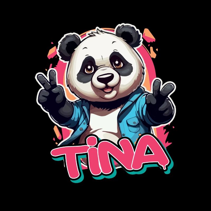 TINA - Schöner Mädchen Name mit coolem Panda