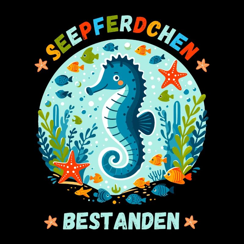 Seepferdchen Schwimmen Schwimmprüfung Kinder süß