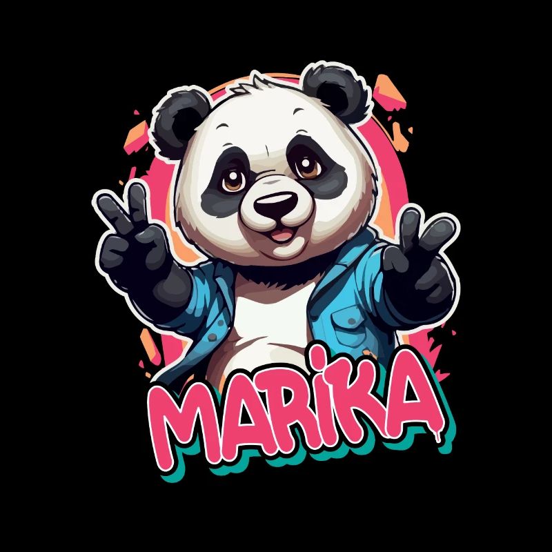MARIKA - Beau nom de fille avec panda cool