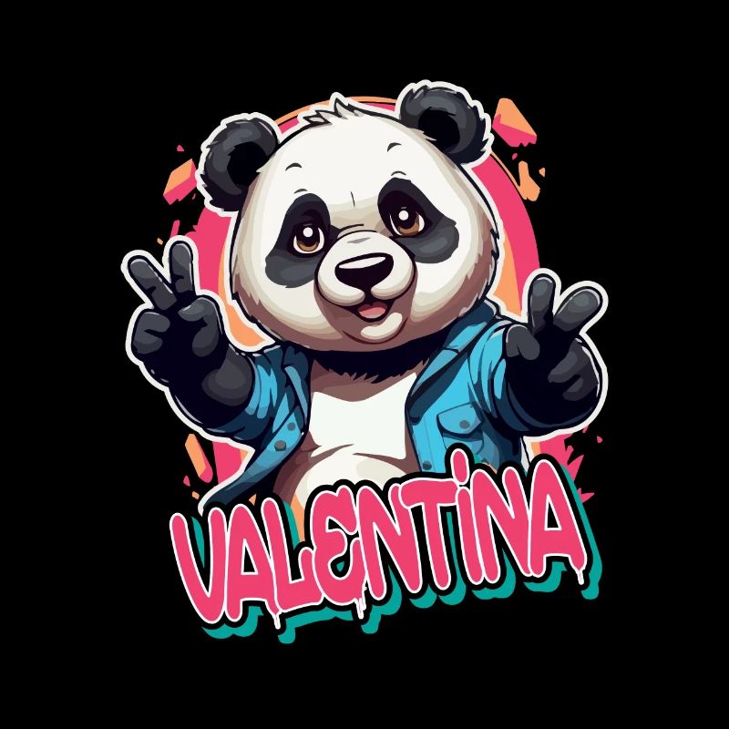 VALENTINA - Schöner Mädchen Name mit coolem Panda