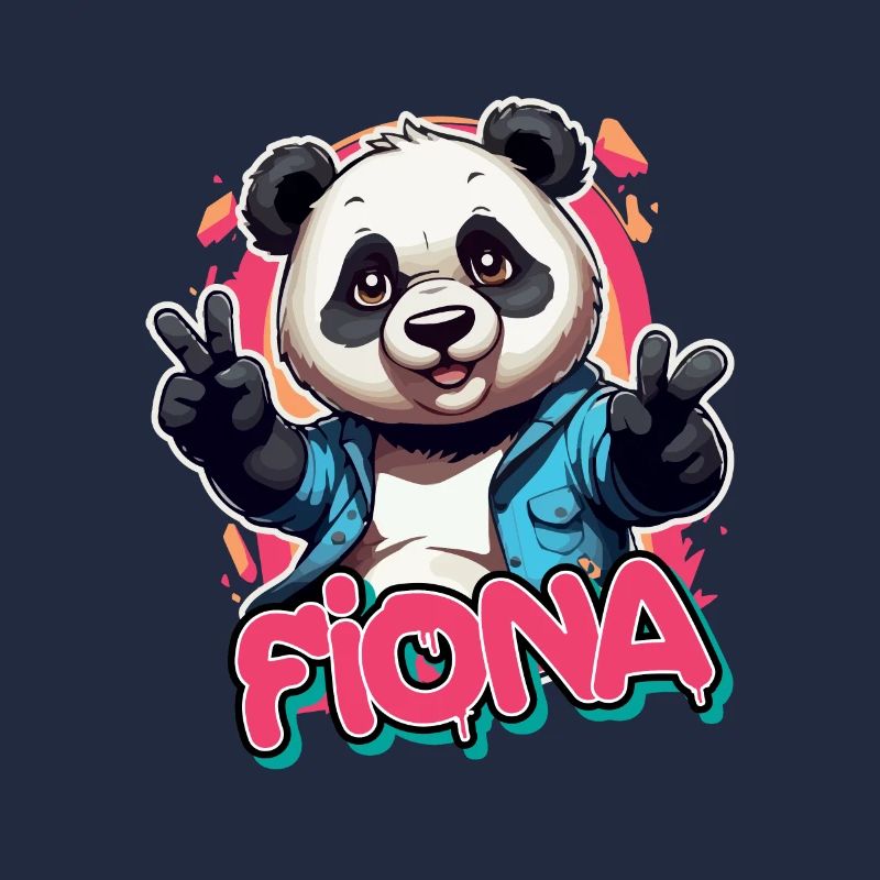 FIONA - Schöner Mädchen Name mit coolem Panda