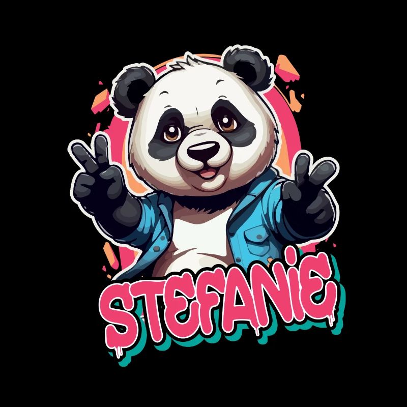 STEFANIE - Schöner Mädchen Name mit coolem Panda