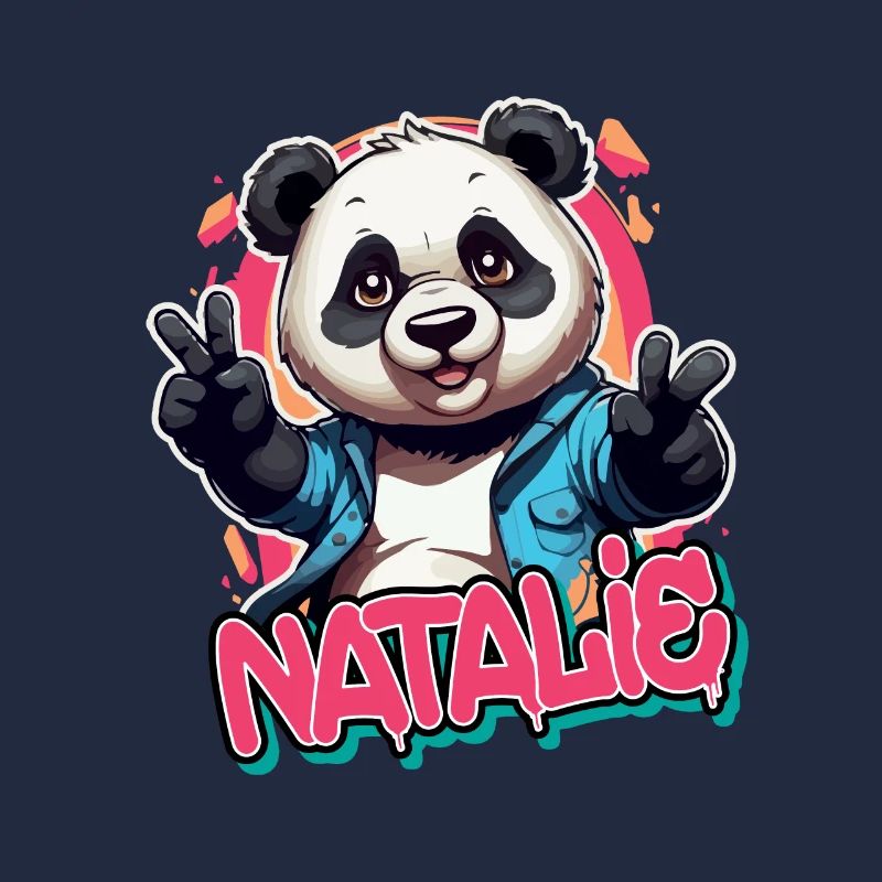 NATALIE - Schöner Mädchen Name mit coolem Panda