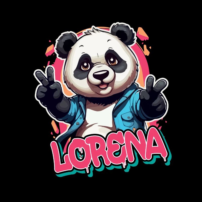 LORENA - Beautiful Girl Name with Cool Panda