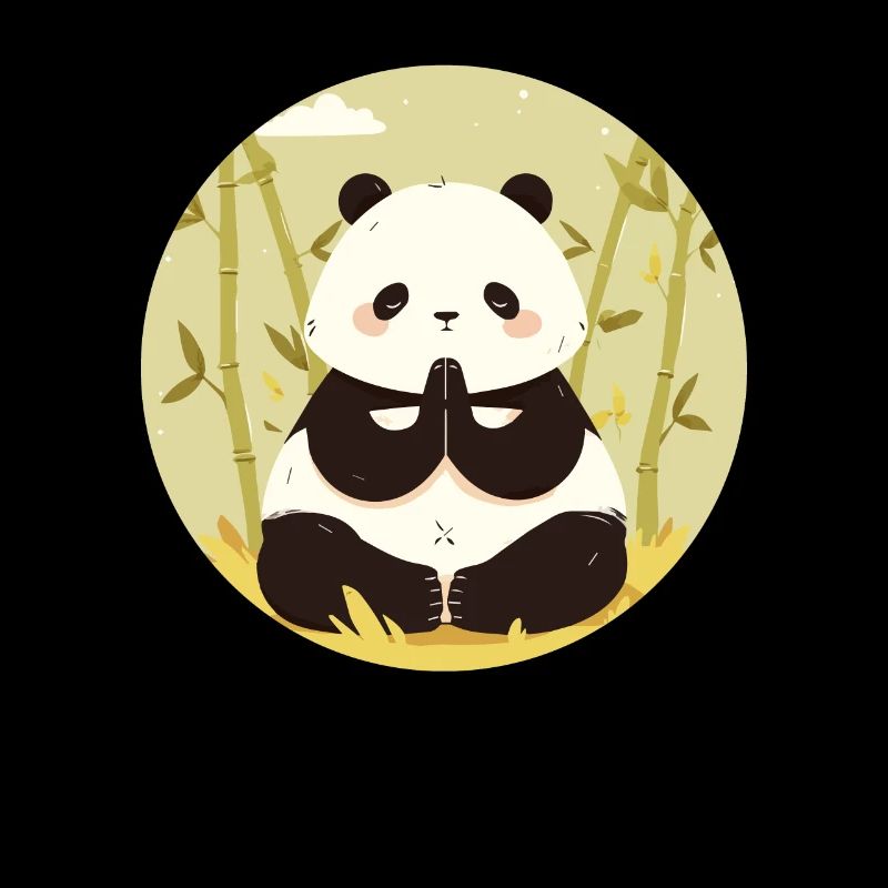 Panda méditant Ours Panda Géant Japonais