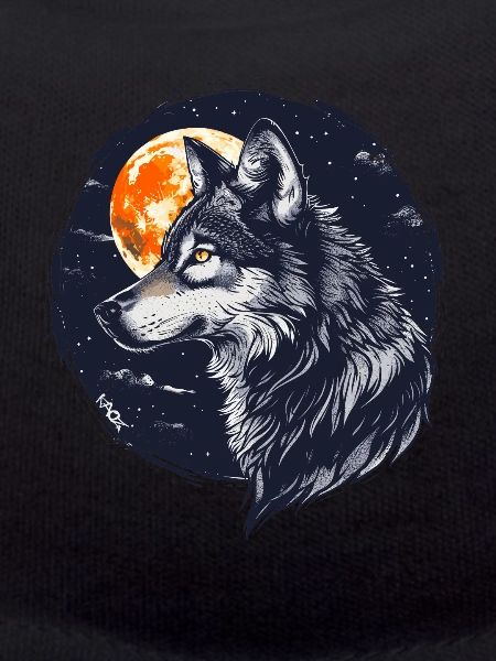 Wolf and full moon