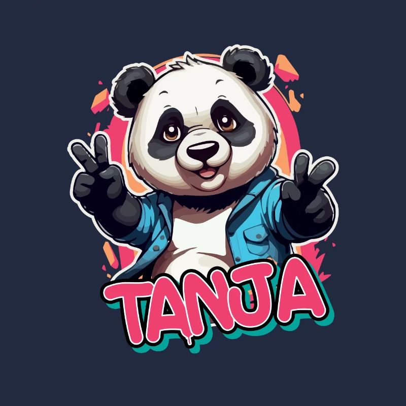 TANJA - Schöner Mädchen Name mit coolem Panda