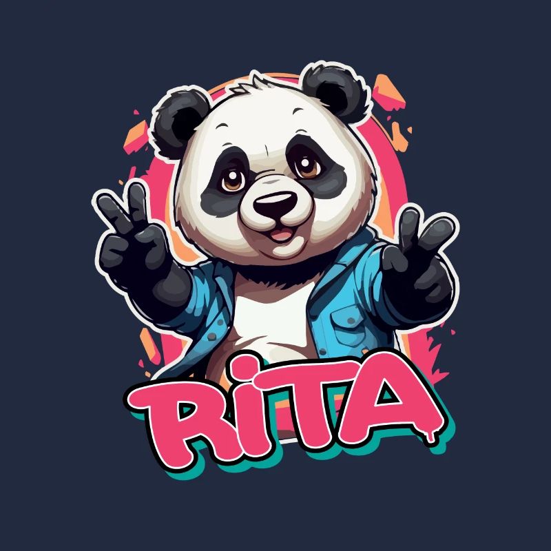 RITA - Schöner Mädchen Name mit coolem Panda