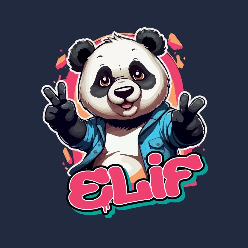 ELIF - Schöner Mädchen Name mit coolem Panda