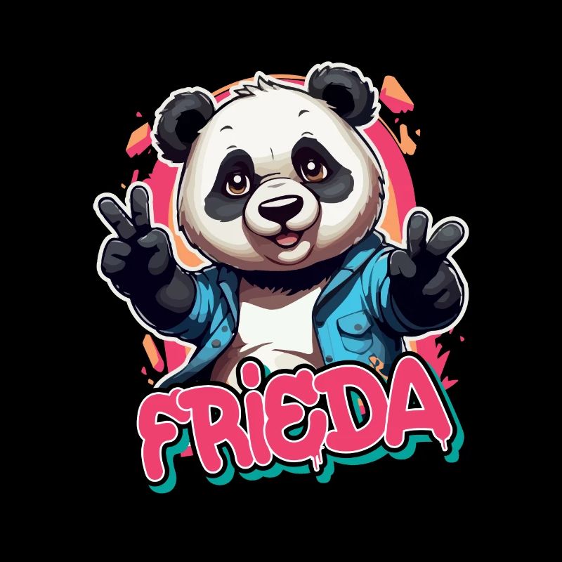 FRIEDA - Schöner Mädchen Name mit coolem Panda