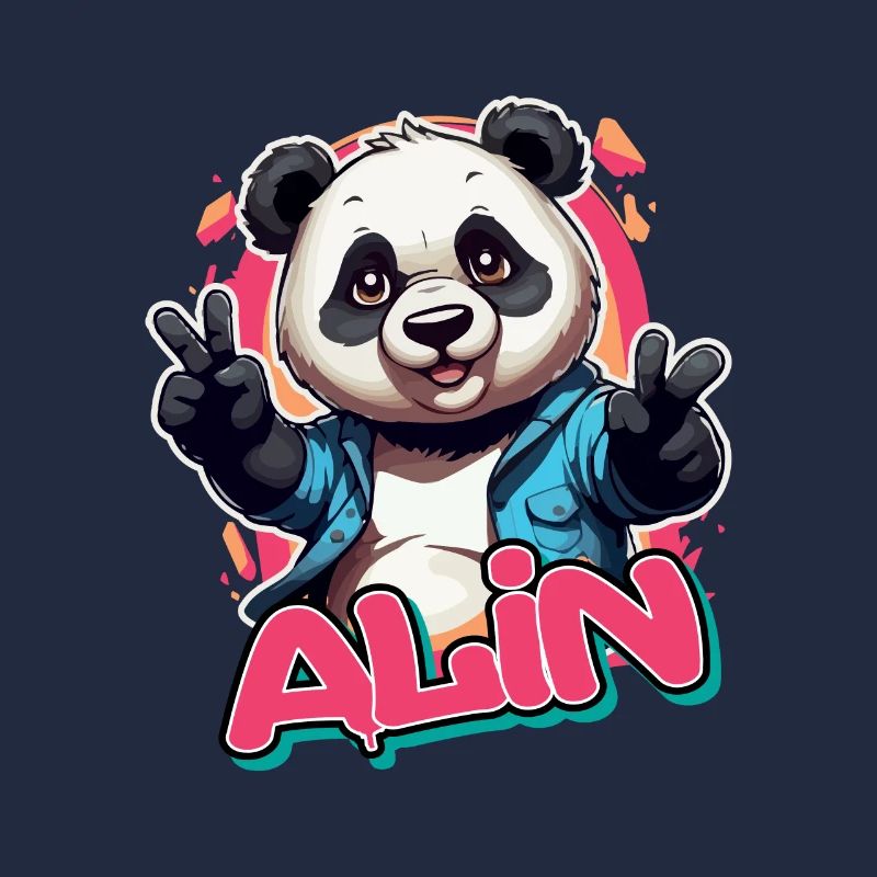 ALIN - Schöner Mädchen Name mit coolem Panda