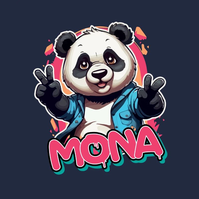 MONA - Schöner Mädchen Name mit coolem Panda