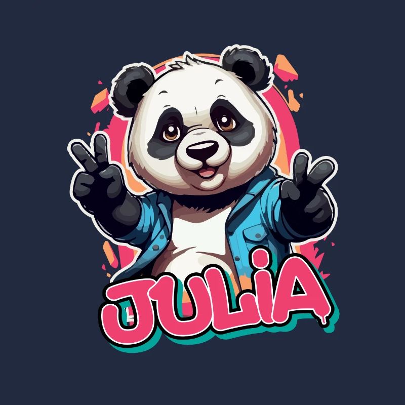 JULIA - Schöner Mädchen Name mit coolem Panda