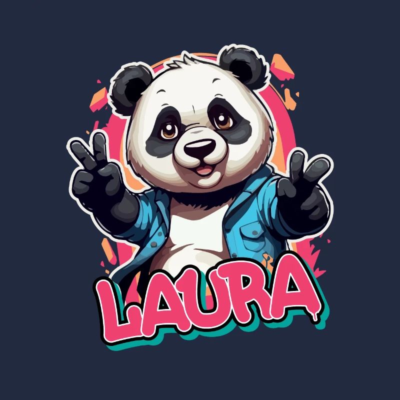 LAURA - Schöner Mädchen Name mit coolem Panda