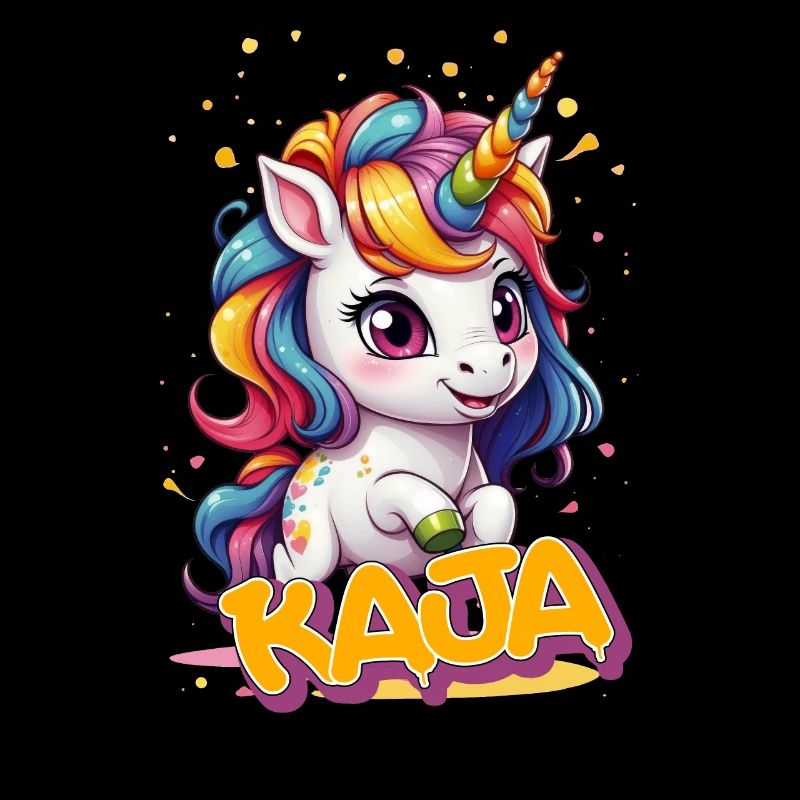 KAJA - Schöner Mädchen Name mit süßem Einhorn