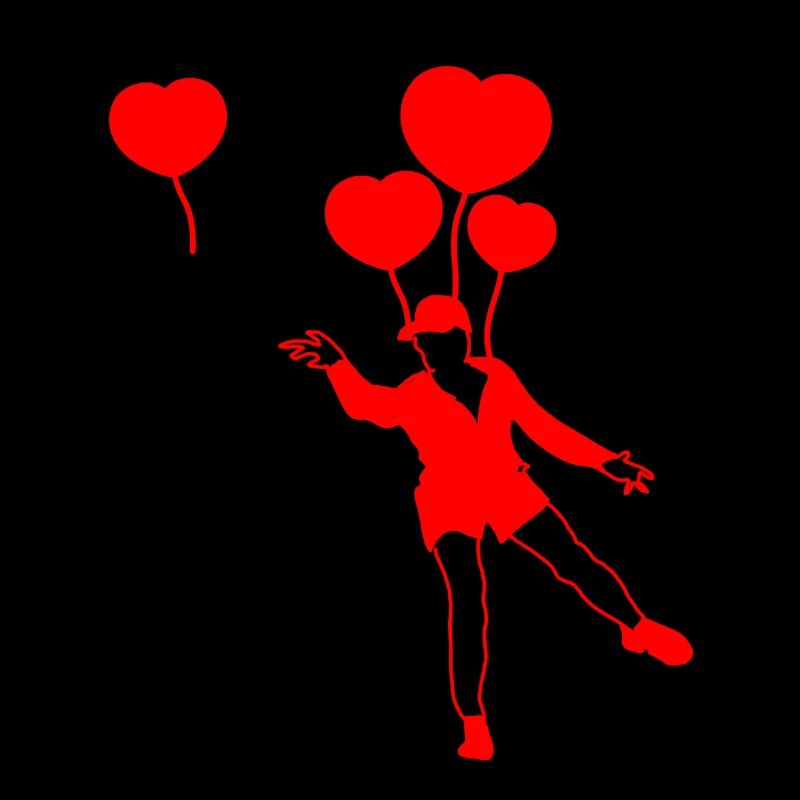 Ballons de cœur ascendants