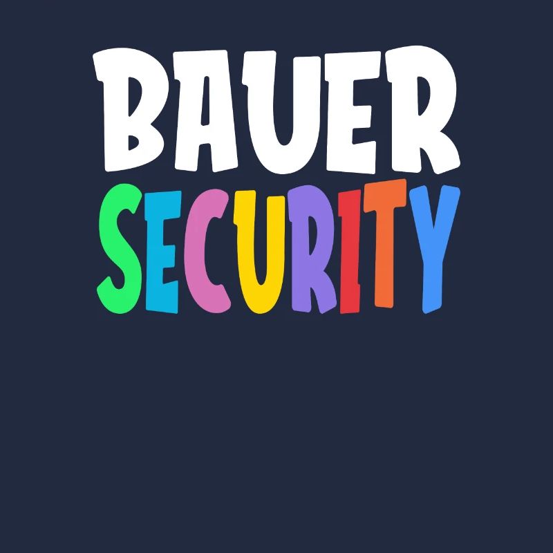 Logo coloré de Bauer Security Rainbow Lettering