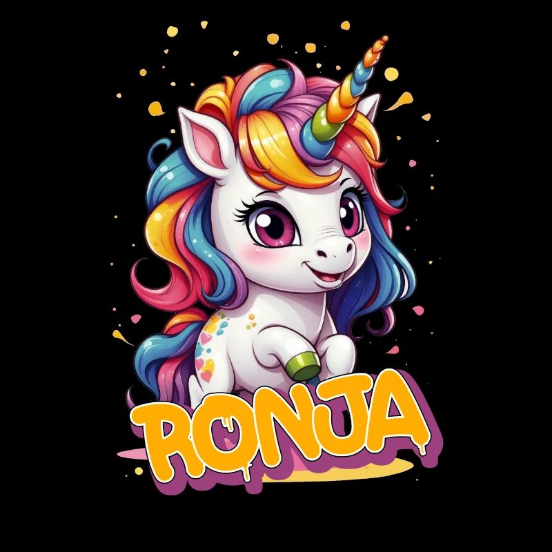 RONJA - Schöner Mädchen Name mit süßem Einhorn