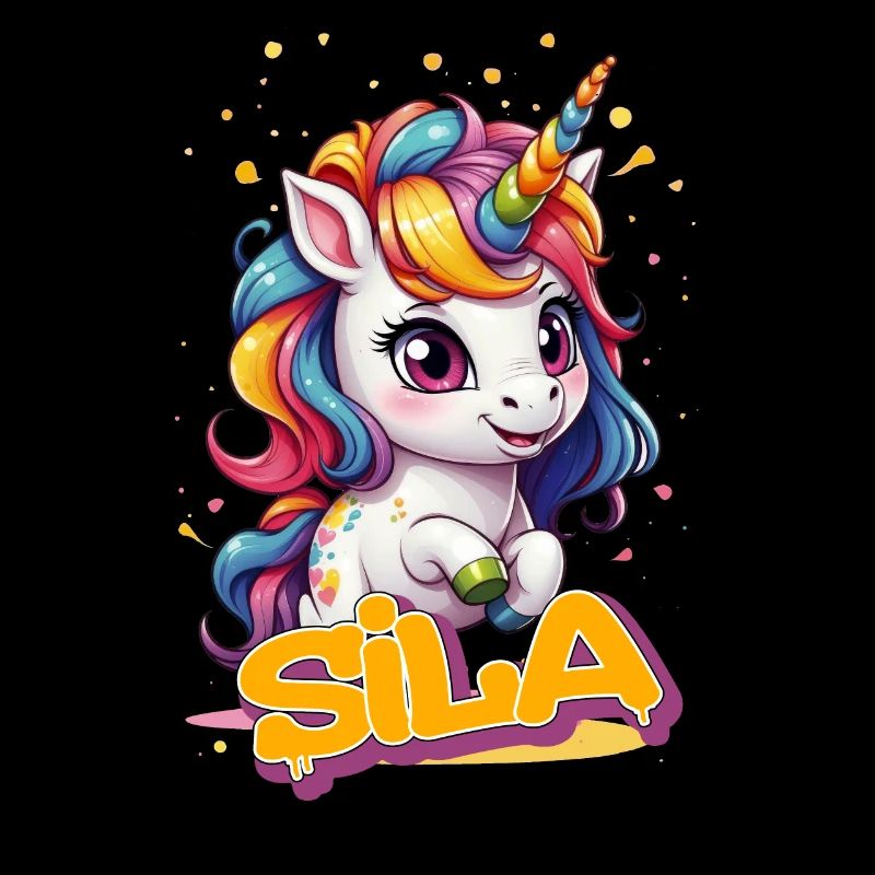 SILA - Schöner Mädchen Name mit süßem Einhorn
