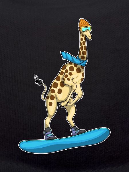 Giraffe Snowboarder Snowboard
