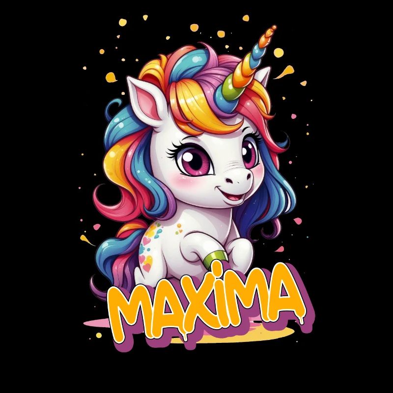 MAXIMA - Schöner Mädchen Name mit süßem Einhorn