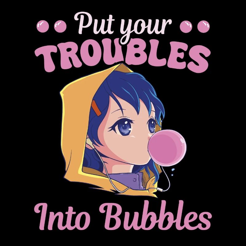 Candy Bubblegum Women Troubles Into Bubbles