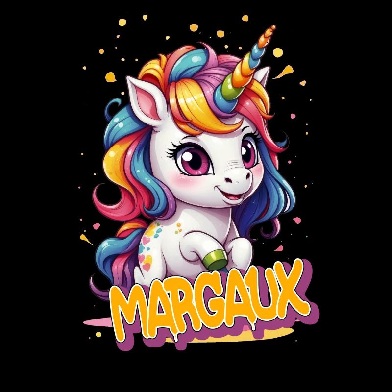 MARGAUX - Schöner Mädchen Name mit süßem Einhorn