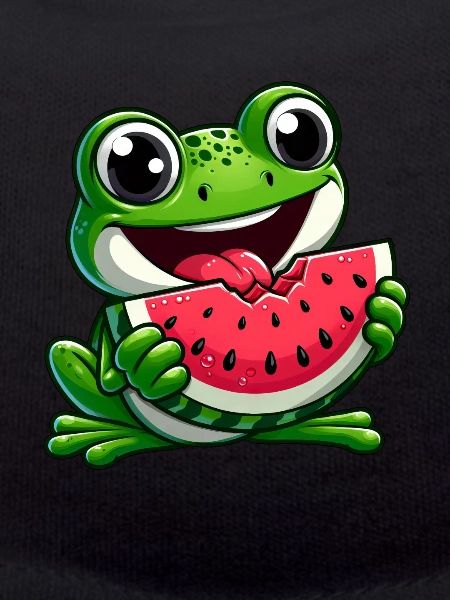 Grenouille Avec Pastèque Fruité Drôle