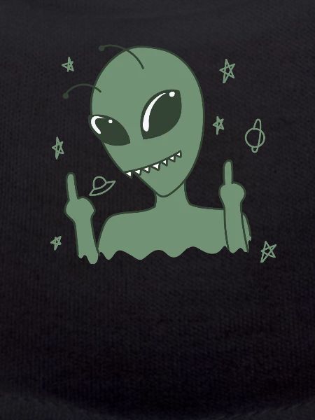 Aliens shows middle finger