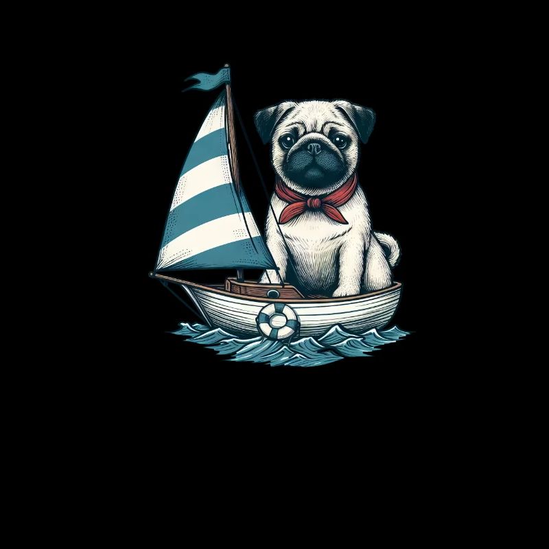 Sommer Segeln Jolle mit Mops