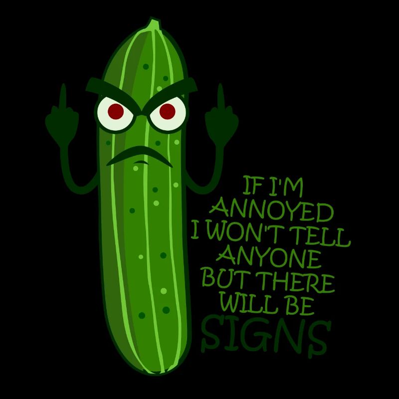 Grumpy Cucumber Middle Finger